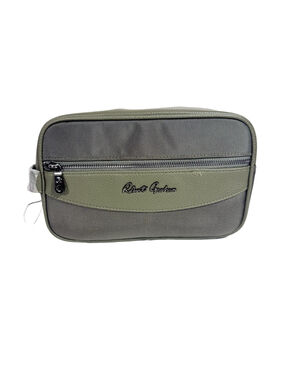 Robert Graham Skipper Olive Green Faux Leather Dopp Toiletry Grooming Bag Kit